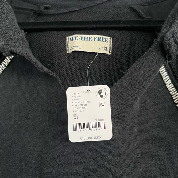 Free People In the Light Hoodie - Black Beaded XL - Picture 9 of 10